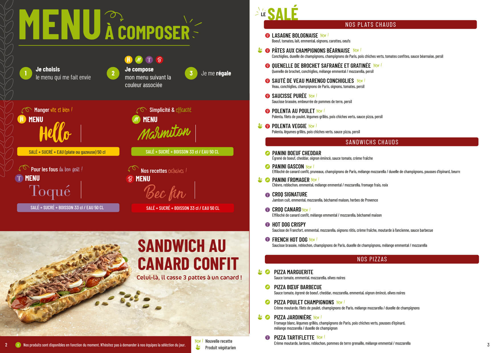 Menu 2024 à composer